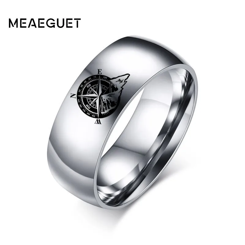 

North Star Compass Ring For Men In Silver Sailor Design Anchor Man Noel Gift