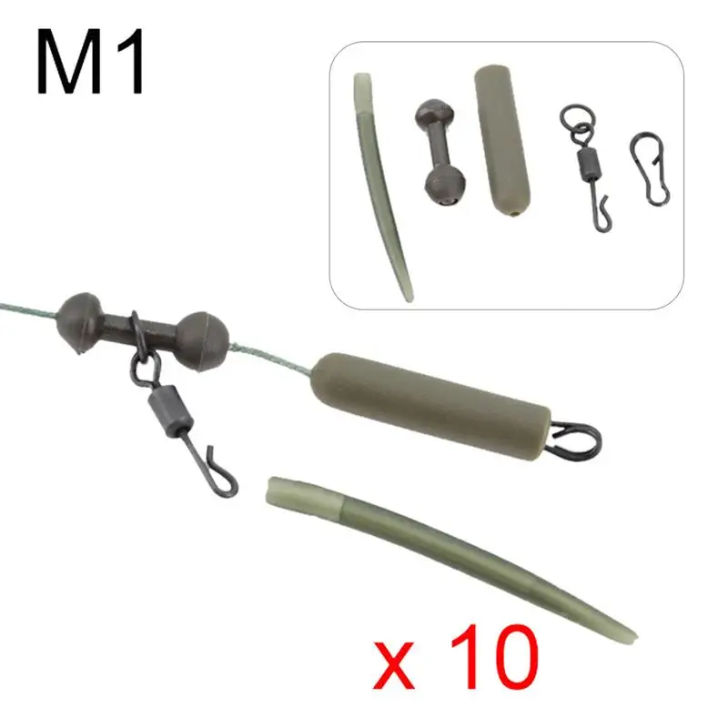 10pc Carp Fishing Chod Rig Safety Sleeves Lead Clips Slide Rigs Accessories Coarse Carp Tackle