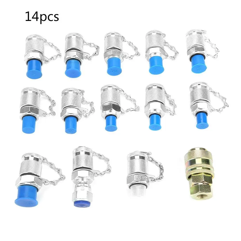 

14pcs Hydraulic Pressure Test Point Testing Coupling Adapter Set for Hydraulic System Durable
