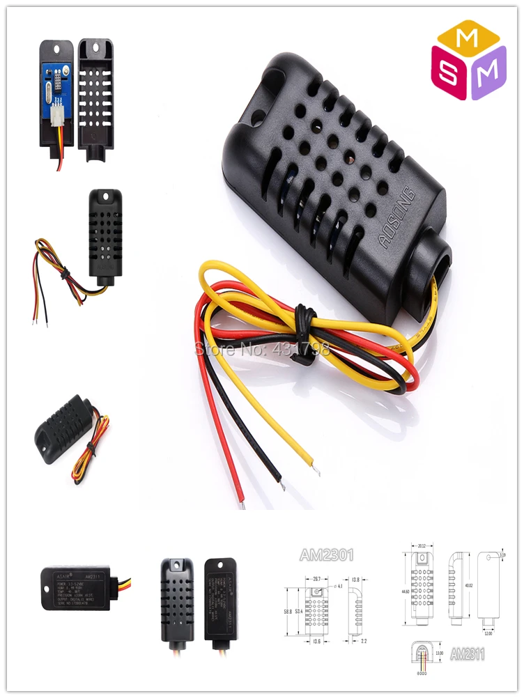 

AIoT NetworK AM2301/AM2311 Digital type Temperature and humidity sensor High precision composite type Humidity sensitive