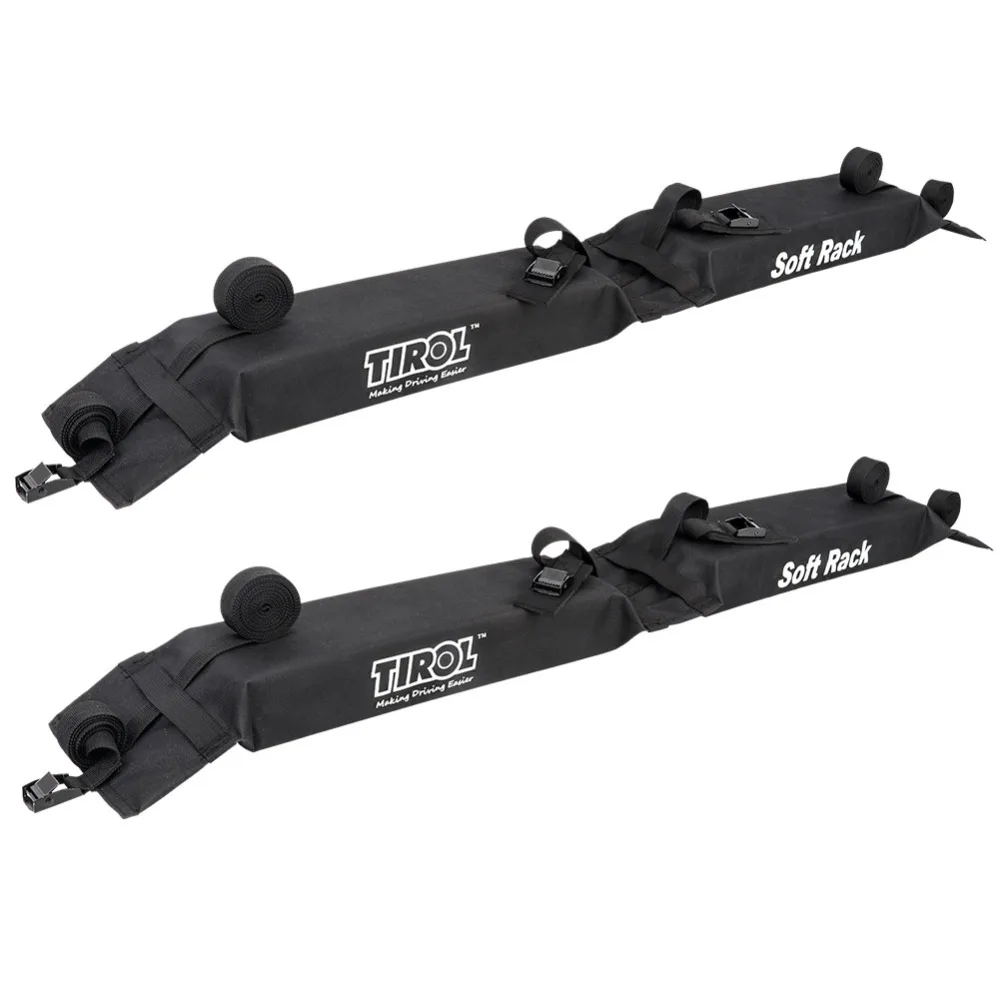 

Tirol Auto Soft Roof Rack 2 Pieces/Set Luggage Black Easy Rack Load 60Kgs Fold Oxford Universal Car Carrier Rack T25454B