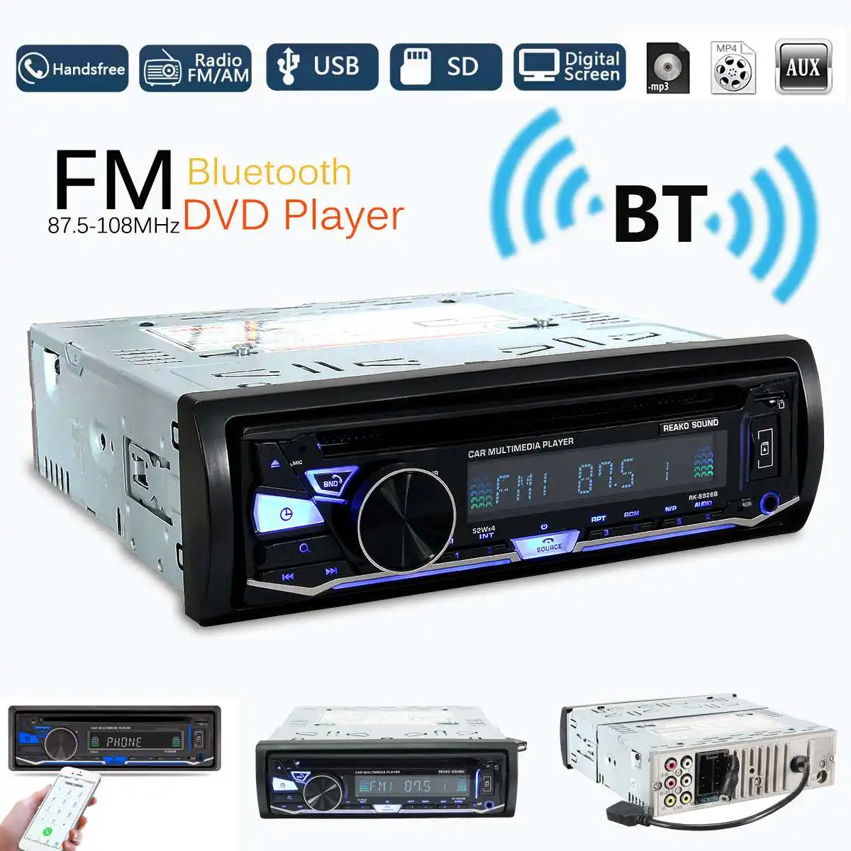 

Universal Car bluetooth DVD Multimedia Player Radio Car With BT DISC FM/AM Radio RDS Receiver Android Car For Ford for Focus 2