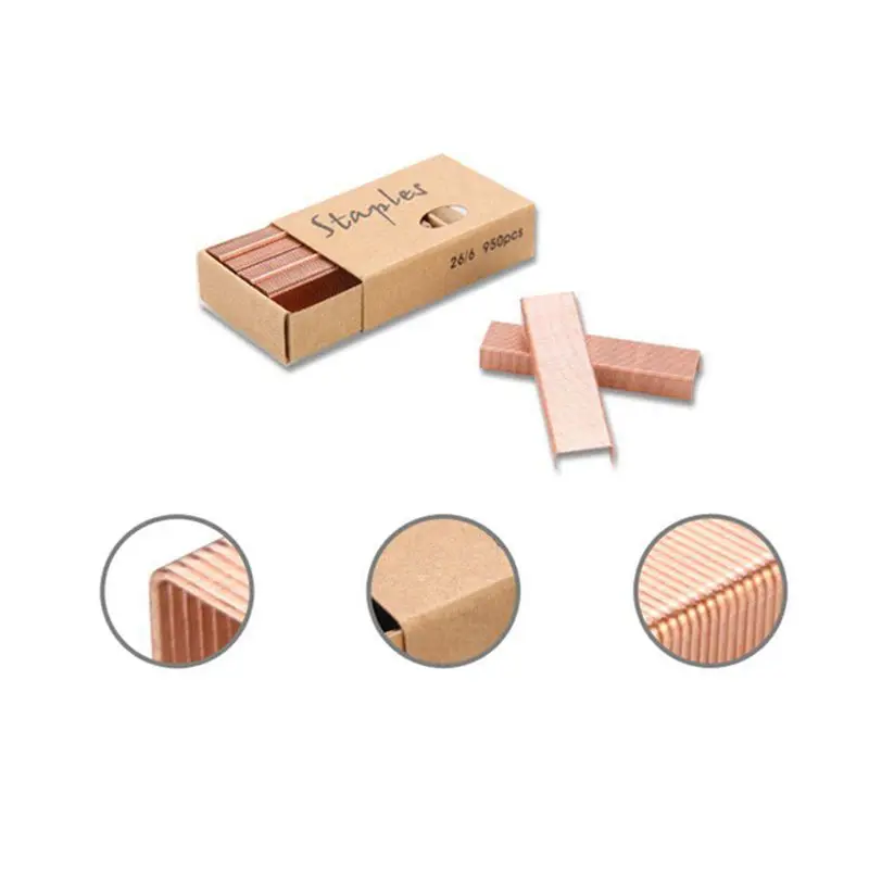 

Creative Metal Staples Rose Gold Staples For Staplers Office Accessories 26/6 Stationery Supplies