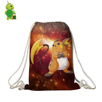 

Pokemon Raichu Galaxy Space Drawstring Bag Women Men Casual Travel Shoulder Bags Boys Girls School Bags Storage Shopping Bag