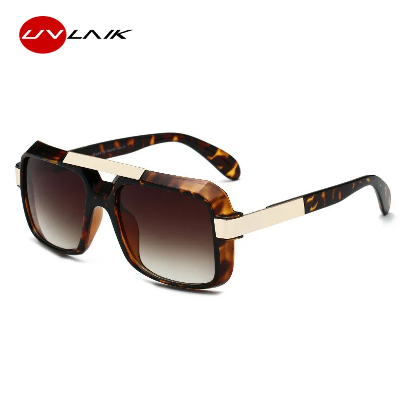

UVLAIK Vintage Oversized Sunglasses Men Brand Gradient Goggles Sun Glasses Women 2019 Big Frames Sunglass Metal Eyewear Female