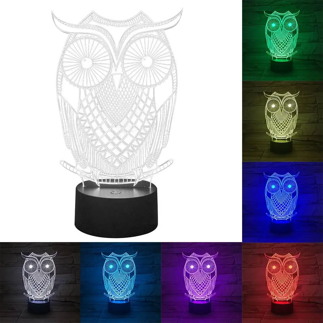 

3D LED Lamp Night Light Visual Bedroom Nightlight Touch Switch 36V 100000h 2-2.5W User Manual 4.5V-5V