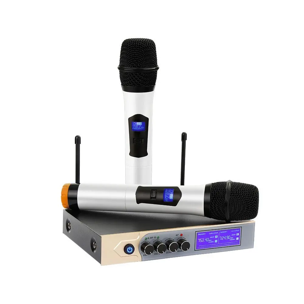 

LEORY UHF Wireless Microphone Dual Handheld Karaoke MIC Microphone System for Home KTV Conference Speech