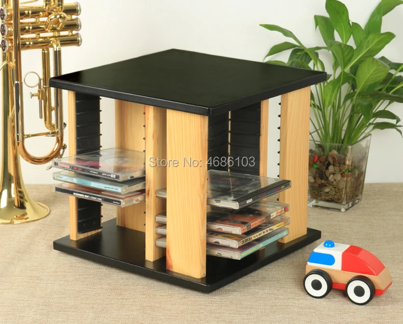 Вращающаяся стойка для cd дисков в европейском стиле игровая коробка черная полка