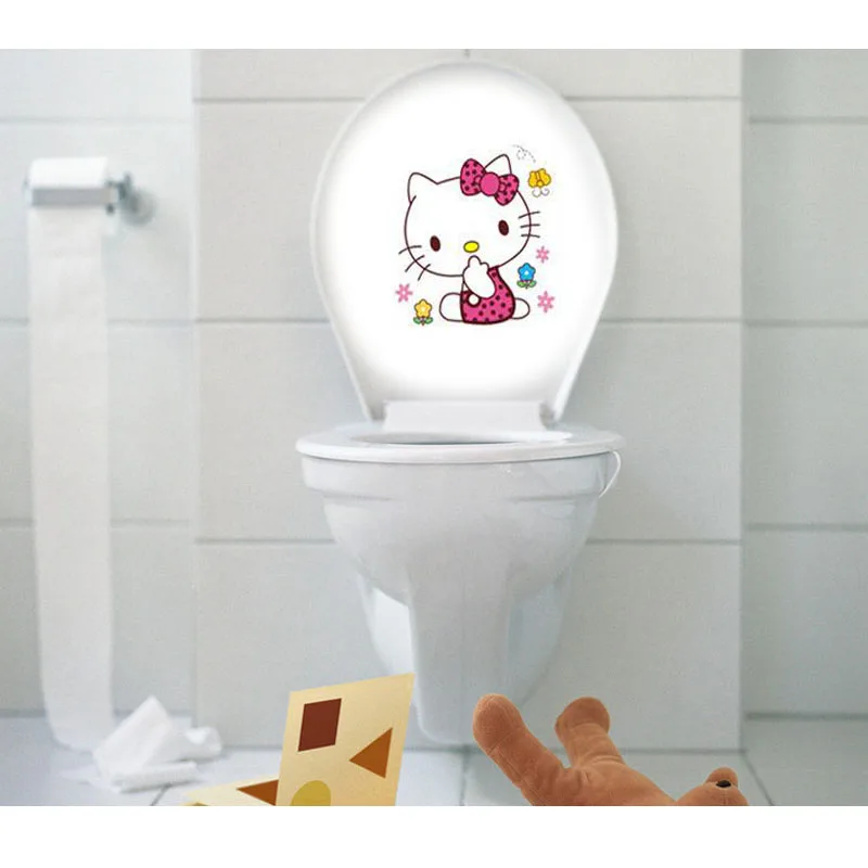 

Kids Room Decoration Hello kitty cartoon cute toilet sticker waterproof bathroom wall sticker toilet decoration