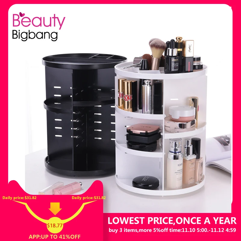 

1 Set Fashion 360-degree Rotating Makeup Organizer Box Brush Holder Jewelry Organizer Case Jewelry Makeup Cosmetic Storage Box