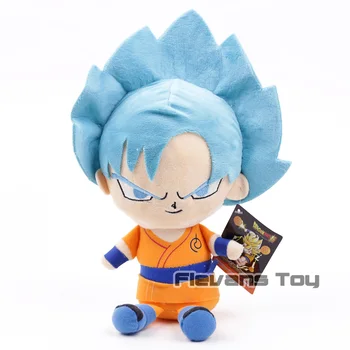 

Dragon Ball Z Super Saiyan God SS Bule Hair Son Goku Gokou Plush Toy Soft Stuffed Doll 31cm