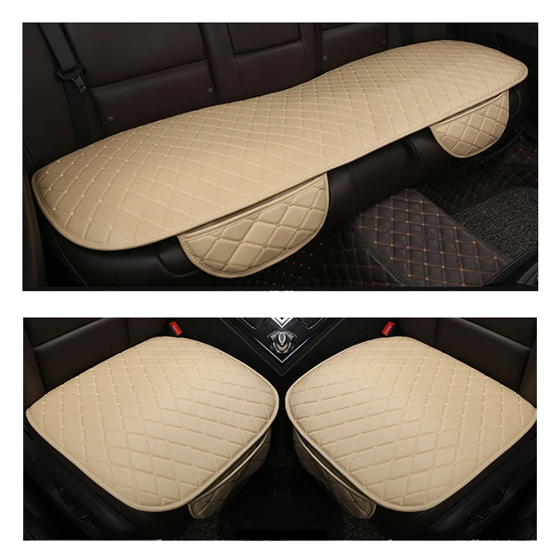 

Universal Car Front Back Side Seat Cover Of 3PCS Set Auto Chair Seat Cushion Breathable PU Leather Pad Mat All Season 4 Colors