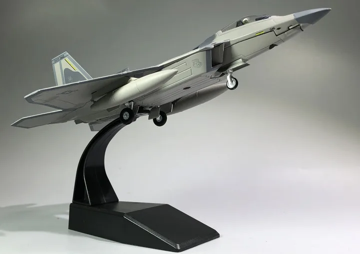 Лидер продаж 1/100 литой металлический корпус F22 1 го крыла Raptor Stealth Fighter настольный