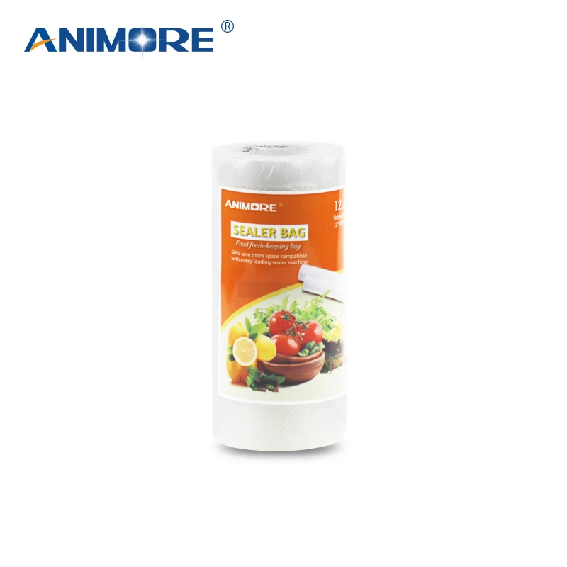 

ANIMORE Household Vacuum Food Bag 12cm x 500cm 1 Roll for Kitchen Vacuum Plastic Storage Bags Food Fresh Long Keeping Saran Wrap