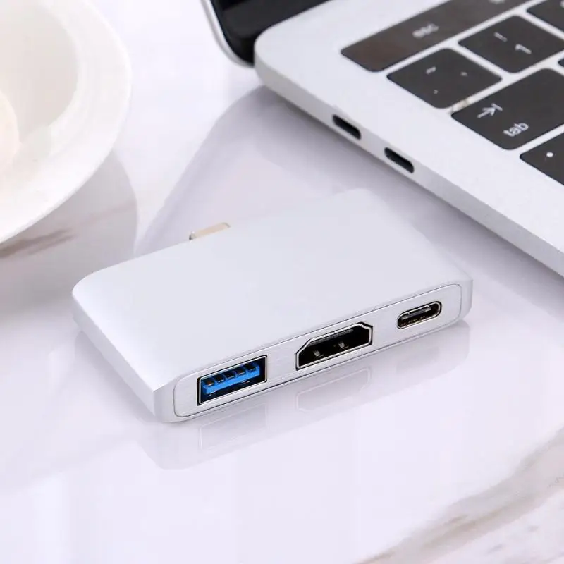 3 в 1 USB3.1 концентратор USB-C Тип с разъемами типа C и USB3.0+ 4 K HDMI+ PD USB-C опора для переходника аудио и видео выход совместимых