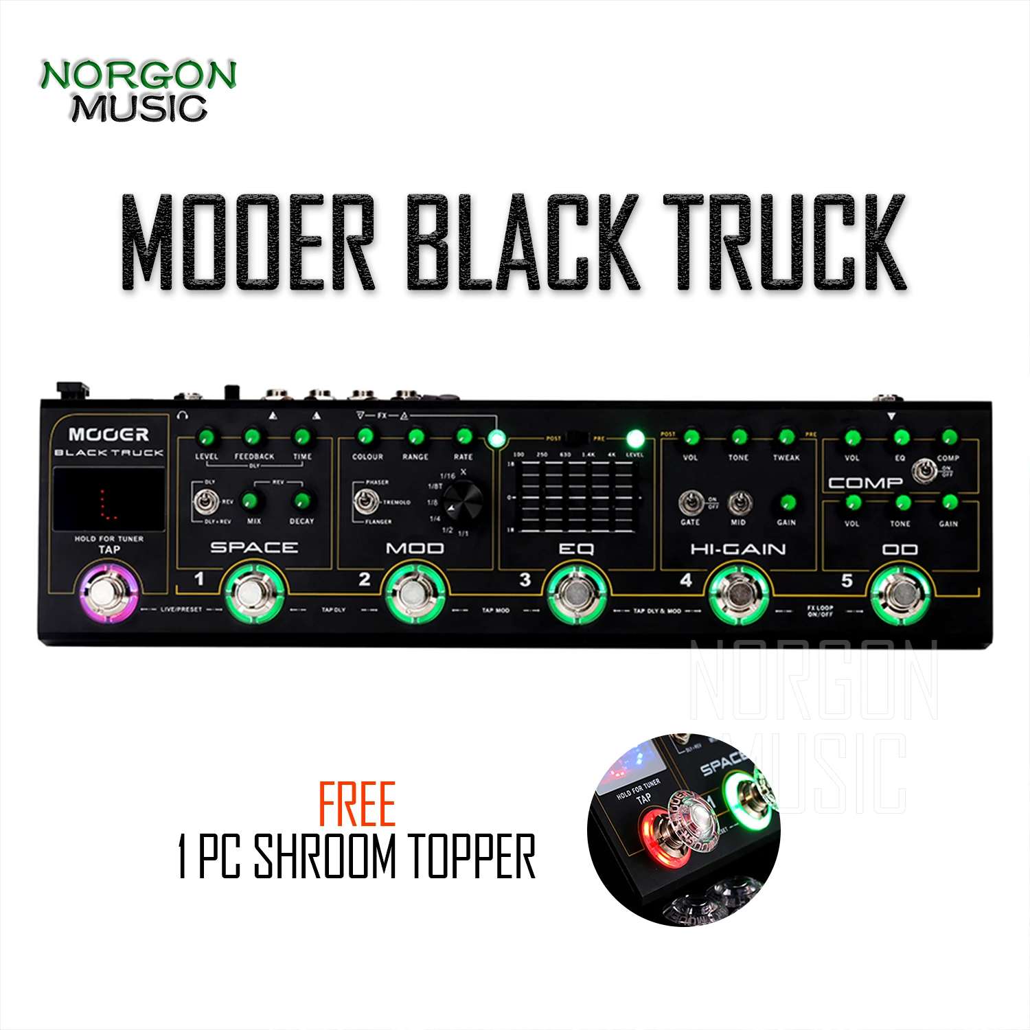 Блок эффектов для гитары Mooer Black Truck стереозвук встроенный прецизионный тюнер