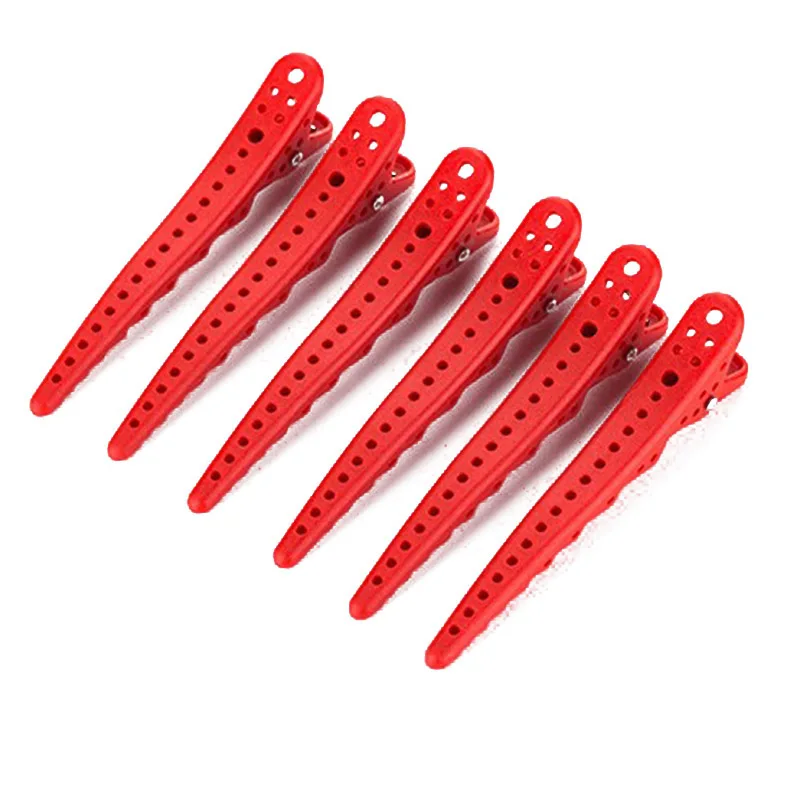 

12Pcs Black red Hair Grip Clips Hairdressing Sectioning Cutting Hair Clamps Clip Professional Plastic Salon Styling Hair Clips