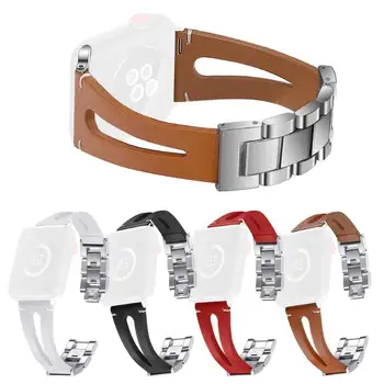 

Leather Stainless Steel Buckle Watch Band Bracelet Strap for iWatch 1 2 3