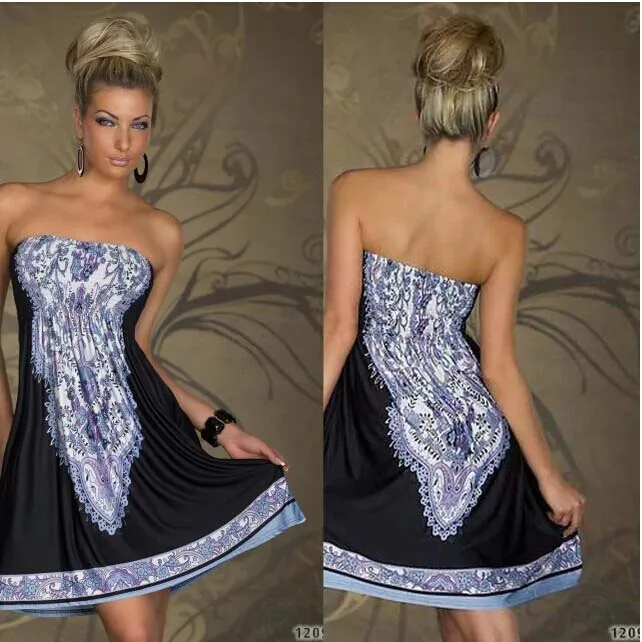 ML18072Casual Strapless Dress 