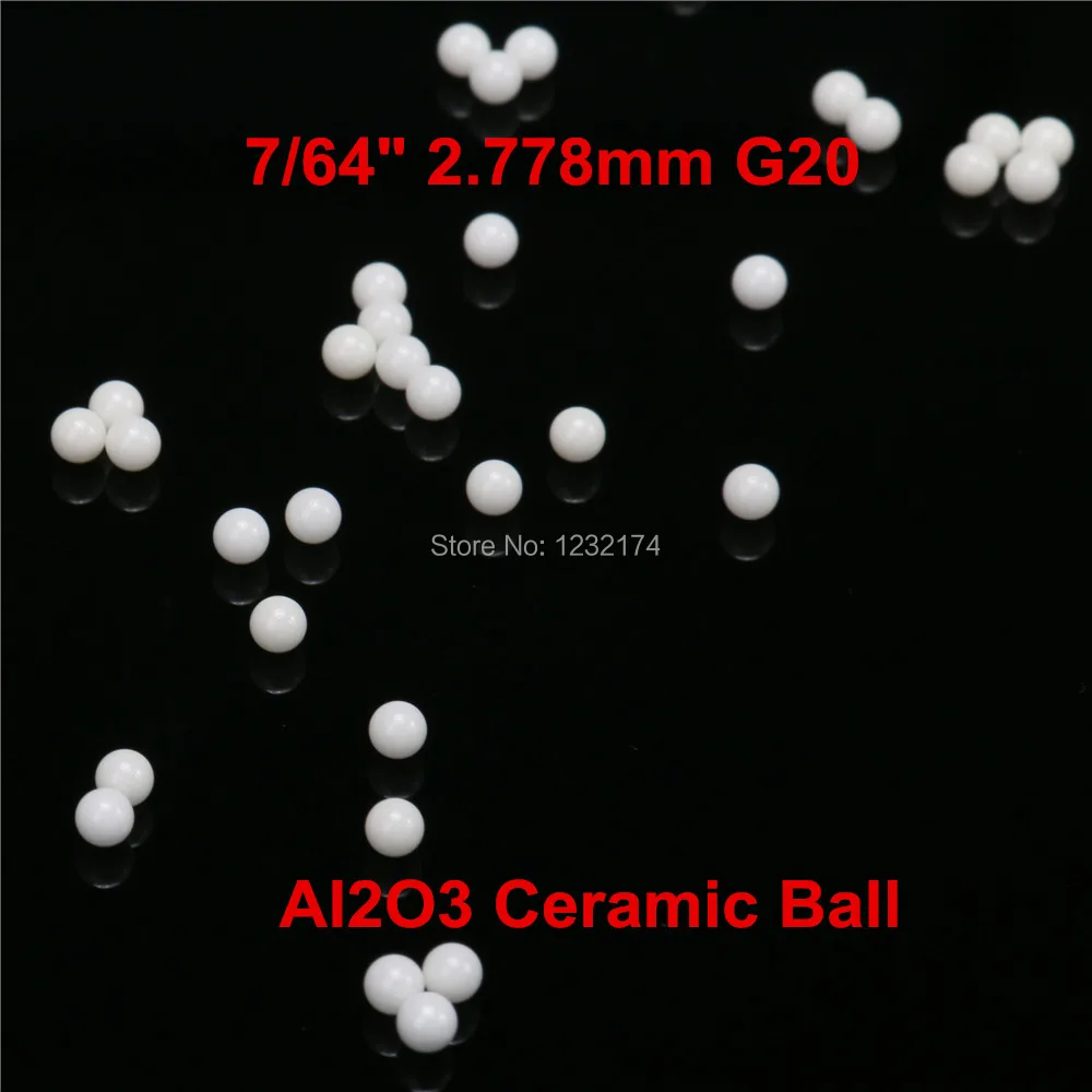 

7/64" 2.778mm Alumina Oxide Ceramic Ball Al2O3 G20 100PCS Used for Bearing Pump,Valve,Flow-Meter. 2.778mm ceramic ball