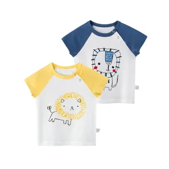 

2019 New Summer Children's T-shirt Baby Boy Cute Lion Printed Short-sleeved Tops Korean Cotton Casual Kids Clothes