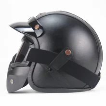 Trasporto libero di Cuoio DELL’UNITÀ di elaborazione per Harley 3/4 Moto Chopper Bike casco aperto del fronte del casco moto d’epoca