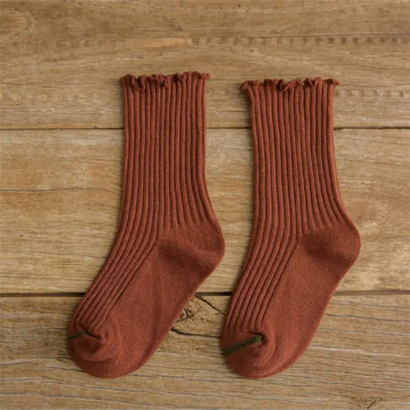 Рождественские носки для новорожденных, детей девочек осень-зима Гольфы хлопковые юбки-пачки с бантом, кружевные носки для хождения по От 1 до 8 лет