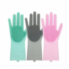Прямая поставка 1 пара силиконовые блюдо моющиеся перчатки экологически чистые хозяйственные перчатки для уборки термостойкие кухонные садовые рабочие перчатки