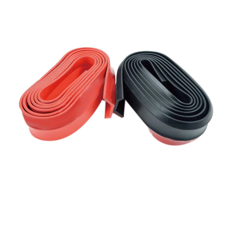

Red Black Samurai Carbon Fiber Car Front Bumper Lip Protector Rubber Splitter Valance Chin Body Guard Side Skirt Spoiler