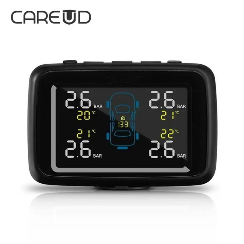 

Car Wireless TPMS Tire Pressure Monitoring System with 4 Sensors LCD Display Highly Accurate Monitor CAREUD U901