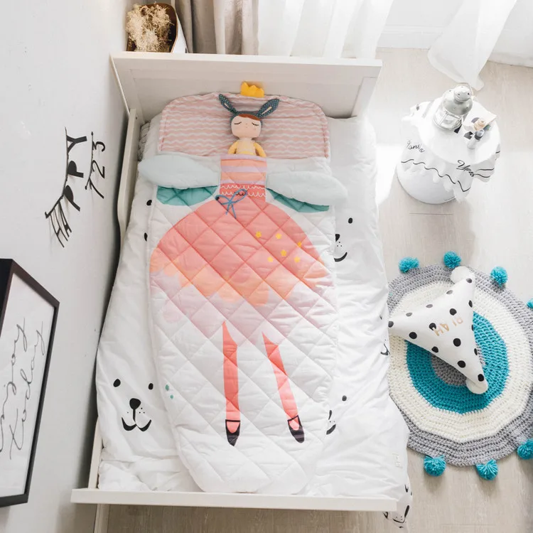 Спальный мешок для маленьких детей; Модный хлопковый спальный мешок для фотосессии с милым рисунком; съемный спальный мешок с рукавами; одеяло