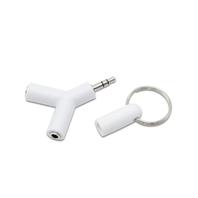 100pcs Jack 1 to 2 Double Earphone Headphone Y Splitter Cable Cord Adapter Plug For computer Mobile phone MP3 MP4 3 5mm