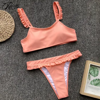 

Urifens Biquini Sexy Ruffle Solid Swimsuit Bikini Set 2019 Mujer Bathing Suit Women Push Up Moda Praia Beach Swimwear LJN13