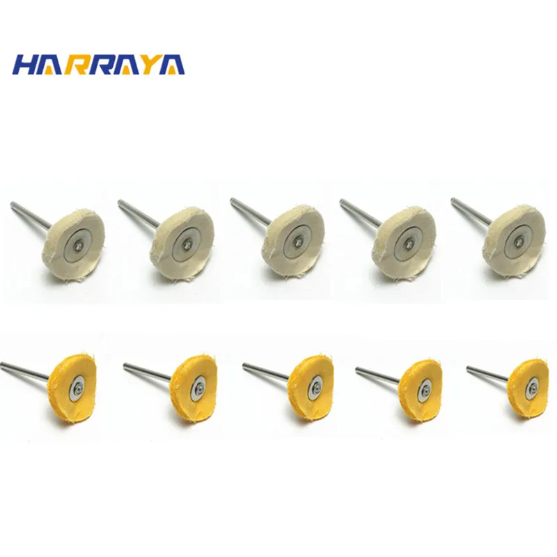 

10Pcs 25mm round 3mm shank diameter Polishing cloth wheel brush rotating tool polishing electric mini drill accessories
