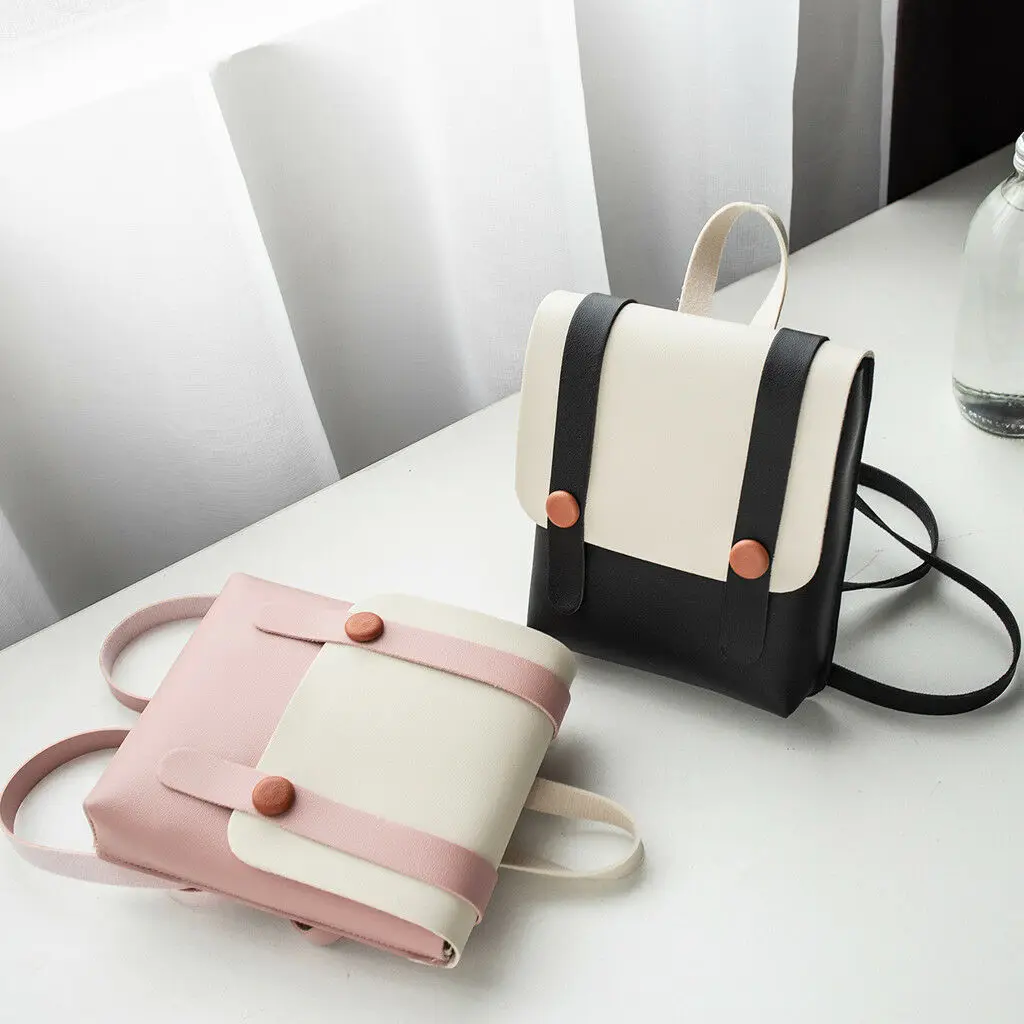 

New Trendy Female Drawstring PU Leather Backpacks Teenage Girls Small School Bags Women High Quality Casual Rucksack