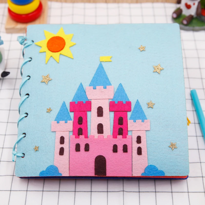 

Montessori Early Education Cloth Book Kindergarten Children Handmade DIY Felt Material Kit Package Kid Gift fieltro Quite Book
