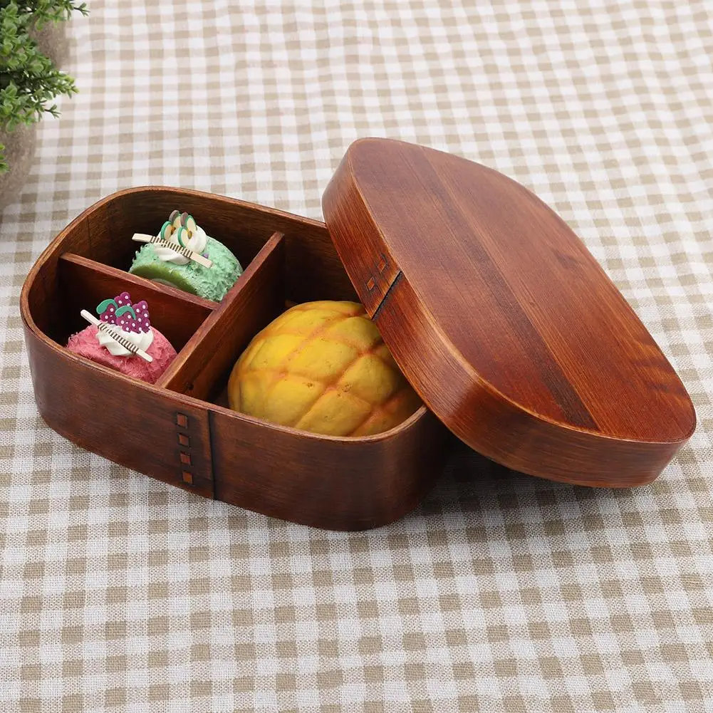 

Wooden Japanese Style Oval Lunch Box Vintage Natural Wooden Lunch Containers Box Wood Bento Boxes Food Containe New