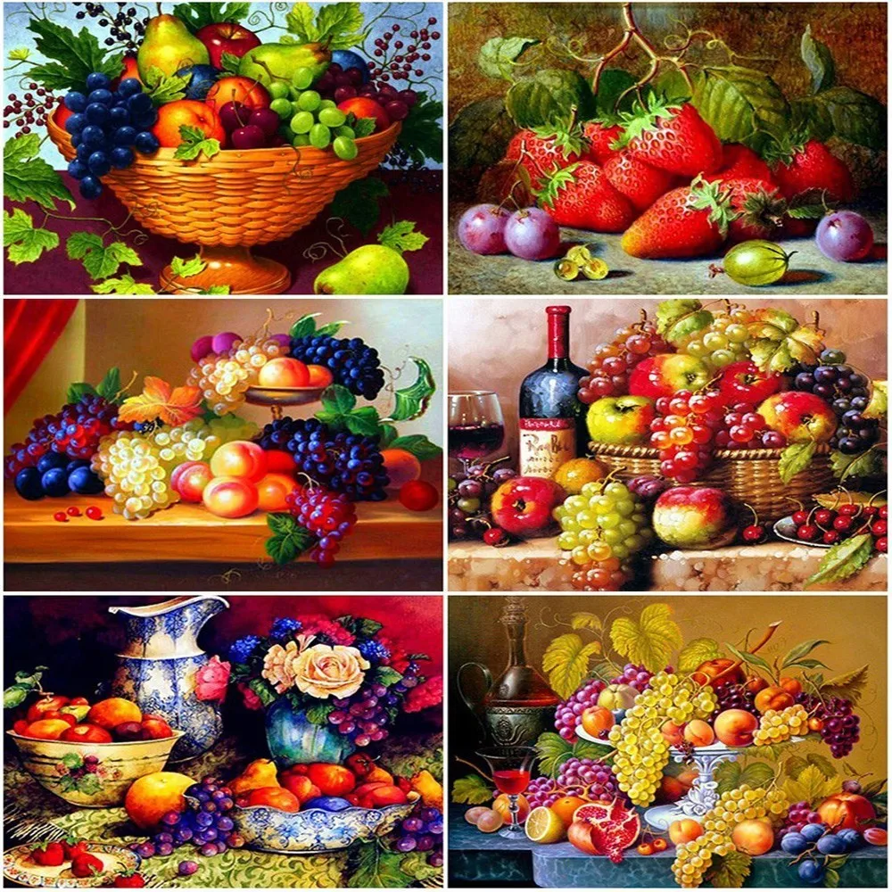 

Huacan 5D Diamond Painting Cross Stitch Fruit Picture With Rhinestones Diamond Mosaic Sale Full Square Drill Diamond Embroidery