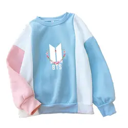 BTS kpop розовый хлопок осень теплые Популярные круглый воротник толстовки для женщин свободные пуловеры для Новинка 2019 года хип хоп