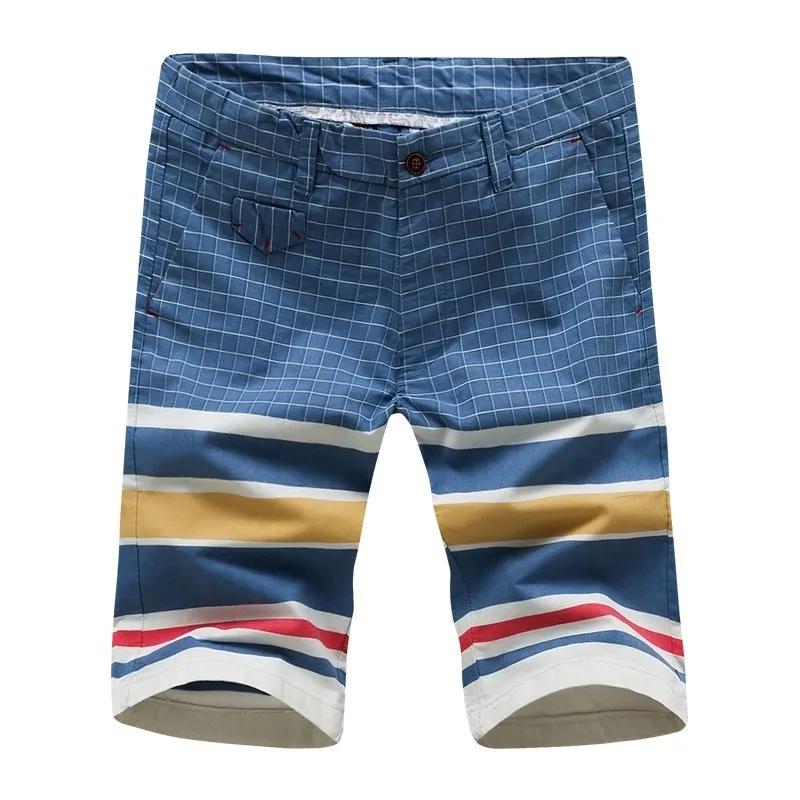 

My Fashioner Brand New Summer 100% Cotton Striped Smart Casual Shorts Men Denim Ripped Fashion Streetwear Shorts Men Plus