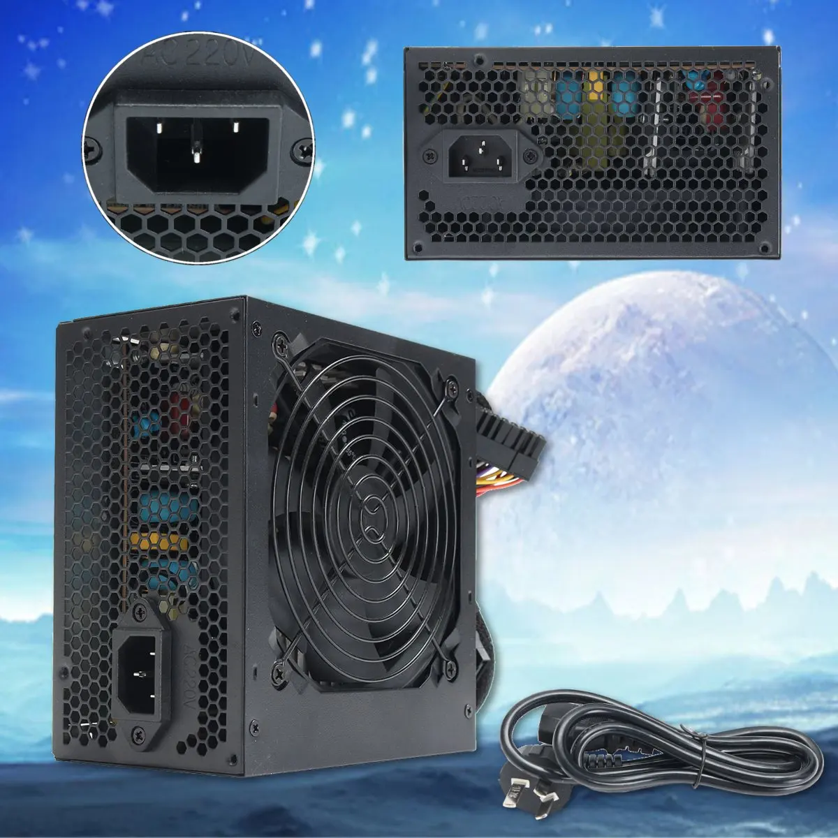 350 W 650 W الذروة-PSU ATX 12 V الألعاب PC امدادات الطاقة 24Pin/موليكس/Sata 12 سنتيمتر مروحة وحدة إمداد الطاقة للكمبيوتر ل BTC