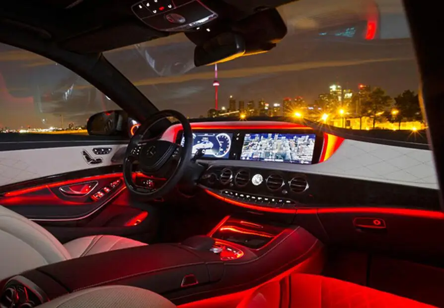  9 in1 RGB LED DC 12V Car Interior Decor Neon With foot lamp integration Fiber Optical Strip Light B - 32997127640