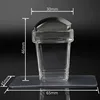 Kimcci Pure Clear Jelly Silicone Nail Art Stamper+Plastic Scraper with Cap Transparent Rectangle Stamping Manicure DIY Tools 2
