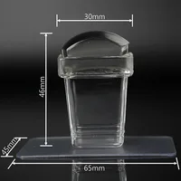 Kimcci Pure Clear Jelly Silicone Nail Art Stamper+Plastic Scraper with Cap Transparent Rectangle Stamping Manicure DIY Tools 2