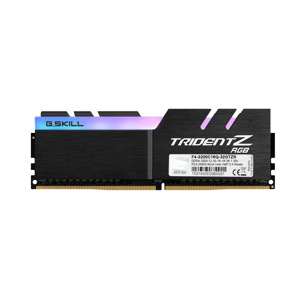 G. SKILL TridentZ RGB Серия 32 Гб(4x8 ГБ) DDR4 3200 МГц F4-3200C16Q-32GTZR ОЗУ для ПК настольный компьютер DDR4 память 16-18-18-38