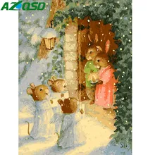 AZQSD DIY картина маслом по номерам кролик журавль Ручная роспись холст Современная Настенная картина украшение дома стены искусства животных K443