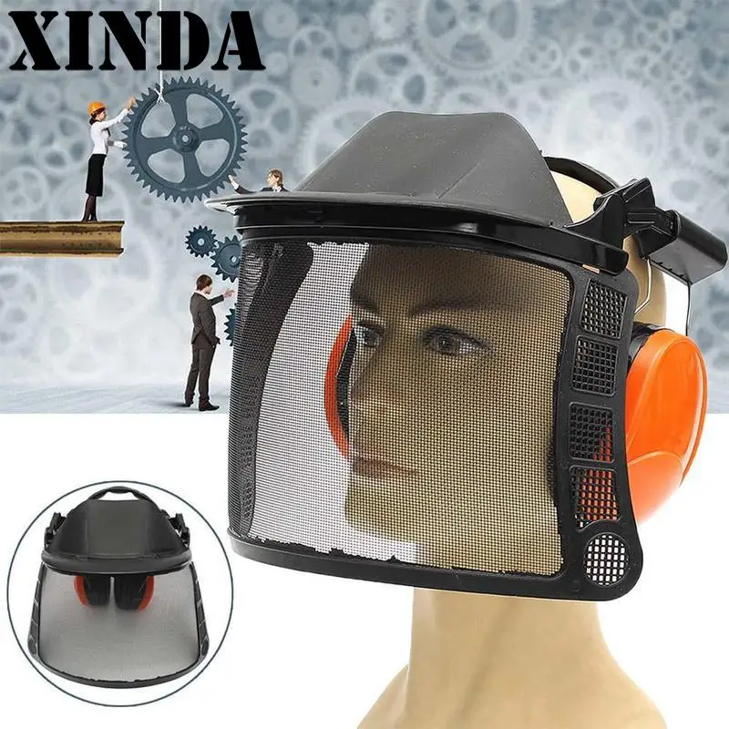 

Xinda Safurance Safety Mask Helmet Protective Hard Hat Earmuffs Face Shield Workplace Safety For Chainsaw Brush Cutter FHM8658