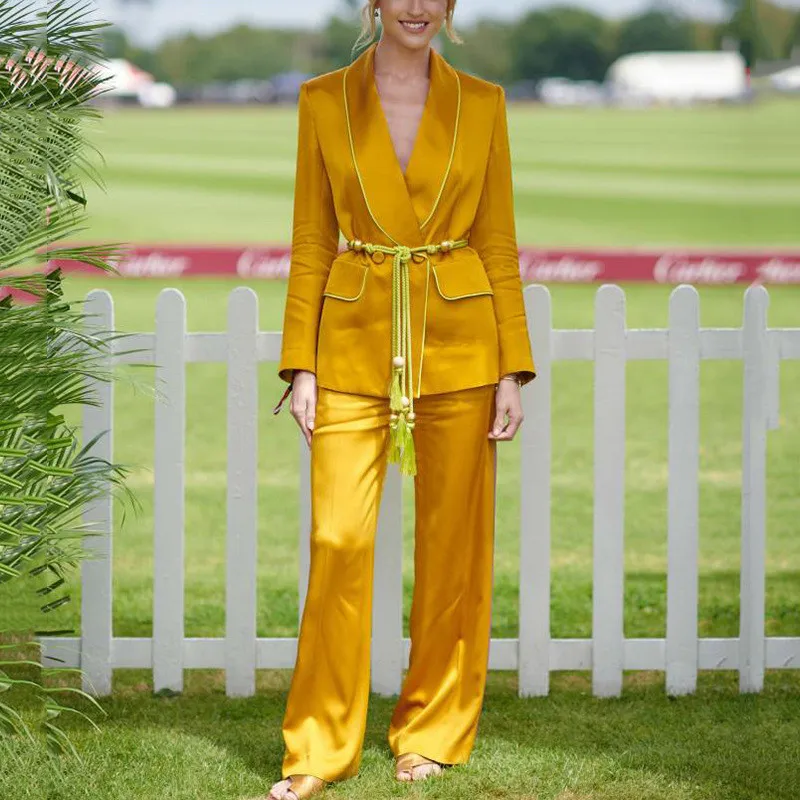 

Tide Brand Fashion Suit Woman 2019 Autumn New Pattern Solid Color Leisure Time Small Suit Loose Coat Wide Leg Pants