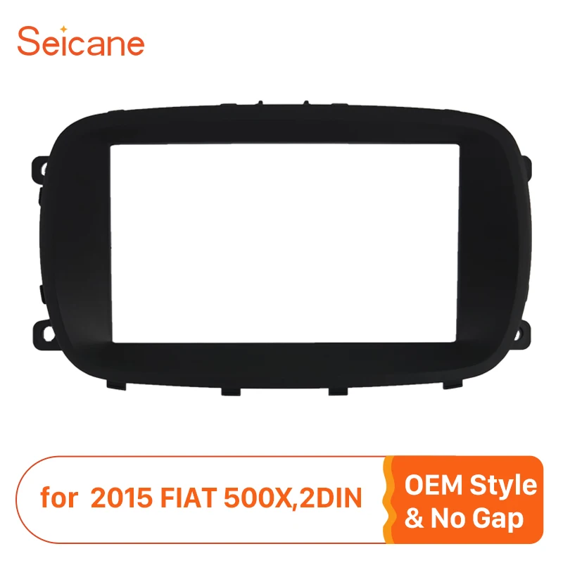 

Seicane 2Din Car Stereo Radio Fascia Frame Panel Install Dash Bezel Cover Trim Kit For 2015 FIAT 500X OEM Style Dashbaord