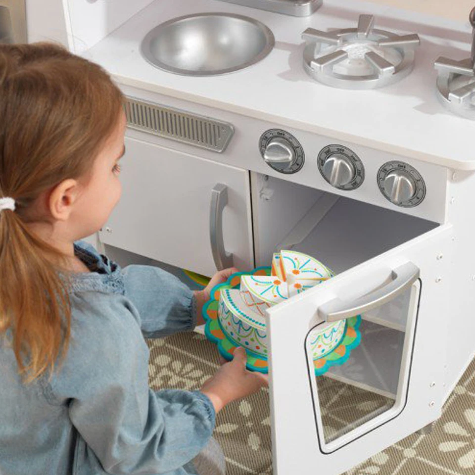 white vintage play kitchen